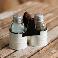 🧂 stylish salt and pepper can caddy white by colonial tinworks - practical storage solution (1) logo