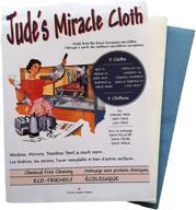 jude's miracle cloth 2 pack: premium microfiber cleaning cloth for windows, mirrors, glasses, screens, countertops, cars & boats - chemical-free & effective (1 white, 1 blue) logo