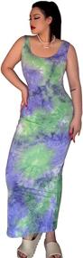 img 4 attached to ·Niehriu XL Purple Green Sleeveless Bodycon Women's Clothing