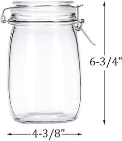 img 3 attached to 🍯 Kingrol 4 Pack 34 Ounces Glass Jars with Wide Mouth, Bail and Trigger Clamp Lids - Ideal for Pickling, Preserving, Canning, and Dry Food Storage (Round)