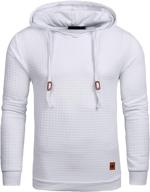 👕 square pattern men's pullover hoodie: stylish, casual long sleeve sweatshirt with hood логотип