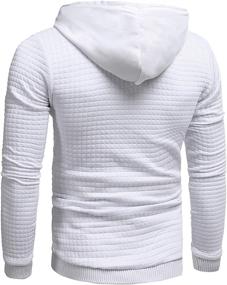 img 3 attached to 👕 Square Pattern Men's Pullover Hoodie: Stylish, Casual Long Sleeve Sweatshirt with Hood