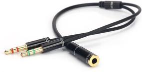 img 2 attached to 🎧 NANYI 3.5mm 4 Pin Female to 2x3.5mm 3 Pin Male Headphone Converter: Compact Y Adapter Cable for Enhanced Audio Splitting, 0.3M 1FT (Black)