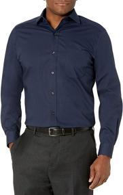 img 4 attached to 👔 Non Iron Stretch Tailored Poplin Shirt with Buttoned Design