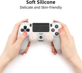 img 4 attached to 🎮 Enhanced Gaming Experience: GeekShare Sweet Sakura Theme Thumb Grip Caps - Soft Silicone Joystick Cover, 4PICS (Compatible with PS4/PS5/NS Pro)