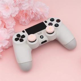 img 1 attached to 🎮 Enhanced Gaming Experience: GeekShare Sweet Sakura Theme Thumb Grip Caps - Soft Silicone Joystick Cover, 4PICS (Compatible with PS4/PS5/NS Pro)