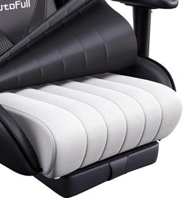 img 1 attached to AutoFull Ergonomic Adjustment Footrest，Headrest Chair，Black