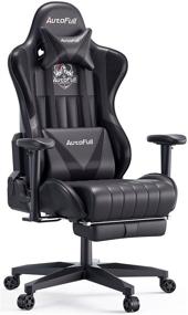 img 4 attached to AutoFull Ergonomic Adjustment Footrest，Headrest Chair，Black