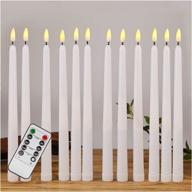 🕯️ duduta white flameless taper candles with remote: set of 12 realistic led battery operated candles for flickering ambiance логотип