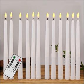 img 4 attached to 🕯️ Duduta White Flameless Taper Candles with Remote: Set of 12 Realistic LED Battery Operated Candles for Flickering Ambiance