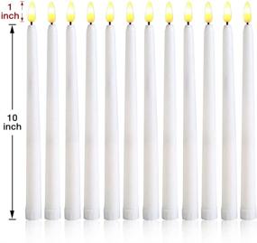 img 3 attached to 🕯️ Duduta White Flameless Taper Candles with Remote: Set of 12 Realistic LED Battery Operated Candles for Flickering Ambiance