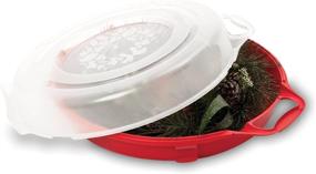 img 3 attached to 🎄 Homz Красная пластиковая коробка для хранения праздничного венка - 24" - прозрачная крышка - премиум качество (1 штука)