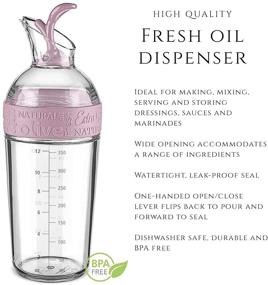 img 3 attached to Culinary Salad Dressing Container for Oil, Vinegar, Lemon Juice, Ranch and Balsamic Sauce Mixing - Large Italian Sauce Shaker Bottle - 12oz - BPA Free (Pink)