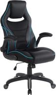 xeno ergonomic adjustable gaming chair by 🎮 osp home furnishings - black with blue accents логотип