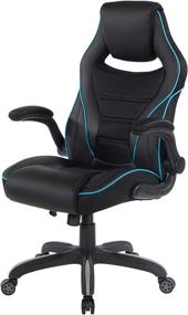 img 3 attached to Xeno Ergonomic Adjustable Gaming Chair by 🎮 OSP Home Furnishings - Black with Blue Accents