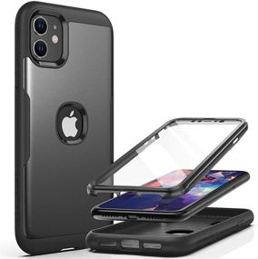 img 4 attached to 📱 YOUMAKER Metallic iPhone 11 Case: Full Body Rugged Protection with Screen Protector, Slim Fit Shockproof Cover 6.1 Inch-Black