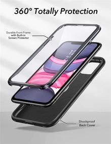 img 3 attached to 📱 YOUMAKER Metallic iPhone 11 Case: Full Body Rugged Protection with Screen Protector, Slim Fit Shockproof Cover 6.1 Inch-Black