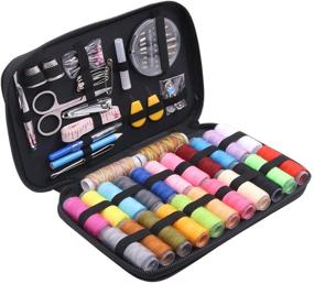 img 2 attached to 🧵 Renashed Sewing Kit - 97 Accessories, 24 Thread Spools in 24 Colors, Mini Sewing Kit for Beginners, Travelers, Emergencies - Ideal for Whole Family's Mend and Repair Needs