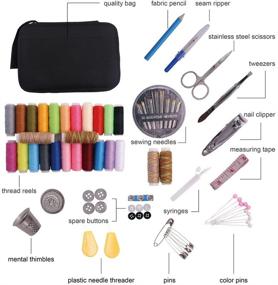 img 3 attached to 🧵 Renashed Sewing Kit - 97 Accessories, 24 Thread Spools in 24 Colors, Mini Sewing Kit for Beginners, Travelers, Emergencies - Ideal for Whole Family's Mend and Repair Needs