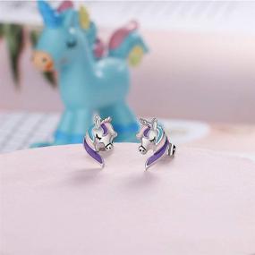 img 1 attached to Unicorn Earrings Hypoallergenic Rainbow Daughter