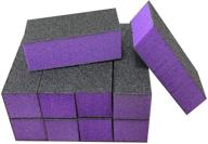 10-piece nail buffer sanding block polisher buffing file - 100/180 grit - 3-sided nail files art pedicure manicure file (black/purple) logo