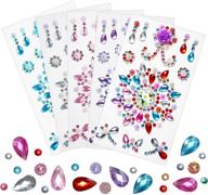 💎 5 sheets self-adhesive craft jewels: assorted sizes crystal gem flatbacks for diy crafts & nail art with rhinestone bling logo