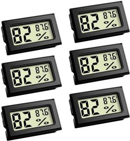 img 4 attached to 6 Pack Mini Digital Refrigerator Freezer Thermometer with LCD Display - Fahrenheit (℉) Thermometer Hygrometer for Humidors, Greenhouse, Garden, Cellar, Fridge, Closet: Efficient Temperature Monitoring Solution