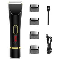 💇 men's rechargeable hair clippers - cordless haircut kit with waterproof titanium & ceramic blades for wet/dry cut, 3-speed adjustable, lcd display logo