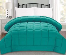 img 3 attached to Elegant Comfort Luxury Super Soft Goose Down Alternative Comforter - Box-Stitched 🛏️ Twin Size Teal Duvet Insert – Premium Quality Medium Warmth for All Seasons