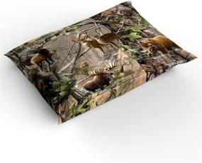 img 3 attached to 3-Piece Realtree Camo Rustic Deer Elk Bird Bear Bedding Set - Twin 🏕️ Size Duvet Cover with 2 Pillow Cases, Ideal for Children, Kids, Teens, and Adults