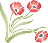 🌸 classic wall border flower stencil for painting | 6.5 x 6 inch (l) | poppy design template logo