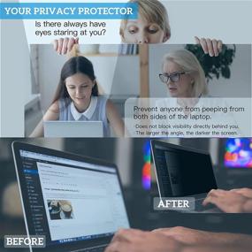 img 2 attached to 14 inch Laptop Privacy Screen - FILMEXT Privacy Protection Filter for Asus/Acer/HP/Dell/Toshiba - 16:9 Aspect Ratio - Anti-Glare - Blocks 99% UV & Blue Light - Laptop Privacy Screen Protector