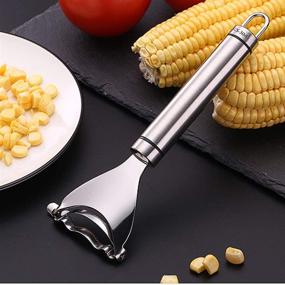 img 1 attached to 🌽 Zeerkeer Corn Peeler: Premium Stainless Steel Kernel Cutter with Ergonomic Handle - Efficient Kitchen Gadget for Threshing and Stripping Corn