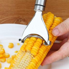 img 2 attached to 🌽 Zeerkeer Corn Peeler: Premium Stainless Steel Kernel Cutter with Ergonomic Handle - Efficient Kitchen Gadget for Threshing and Stripping Corn