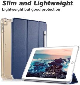 img 3 attached to 📱 Valkit iPad Mini 5th Gen 2019 Case, iPad Mini 4 Case, Shockproof Protective Smart Folio Stand Heavy Duty Rugged Armor Cover [Auto Sleep/Wake], Navy Blue