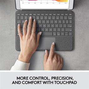 img 3 attached to 🔌 Logitech Combo Touch Keyboard Case for iPad (7th, 8th, and 9th Gen) - Trackpad, Wireless Keyboard, Smart Connector - Graphite