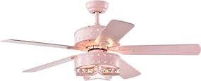 img 4 attached to Warehouse of Tiffany CFL-8404REMO/P Funder 52-inch Pink Star & Crescent Childrens Room Ceiling Fan with Remote - Elegant and Illuminating