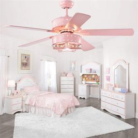 img 3 attached to Warehouse of Tiffany CFL-8404REMO/P Funder 52-inch Pink Star & Crescent Childrens Room Ceiling Fan with Remote - Elegant and Illuminating