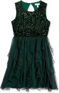 👗 sleeveless sequin bodice dress for girls - speechless logo