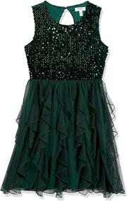 img 3 attached to 👗 Sleeveless Sequin Bodice Dress for Girls - Speechless