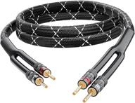 gearit 12awg braided speaker wire (10ft) with dual gold plated banana plugs - heavy duty, oxygen-free copper (ofc) black construction logo