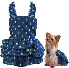 img 4 attached to 🐶 Adorable MSNFOASM Dog Princess Tutu Dress with Skeleton Prints - Ideal for Small Dog Girl's Cute Cowboy Look!