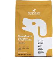 hungry bark - superfood-infused premium dry dog food for small & large dog 🐾 breeds, with real meat proteins & probiotics, in an ultra fresh resealable bag with metallic coating logo