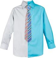 👔 premium quality boys' cotton blend dress shirt and tie set with customizable option - spring notion logo