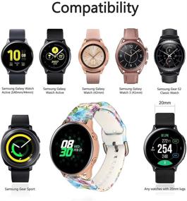 img 3 attached to 🌊 Waterproof Silicone Bands for Samsung Galaxy Watch 3/Active 2 - Pack of 3, 20mm Soft Sport Strap Replacement Wristbands