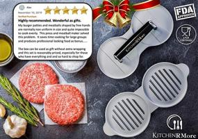 img 1 attached to 🍔 Kitchen RMore Premium Double Burger Press with Kabob Maker, Meatball Shaper, 40 Patty Paper, and Recipe EBook - Non-Stick Aluminum Hamburger Patty Maker for Perfect Beyond Meat Patties