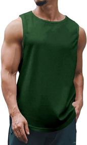 img 3 attached to Juybenmu Tank Tops For Men Sport Muscle Quick Drying Waistcoat Tee Shirt Blue