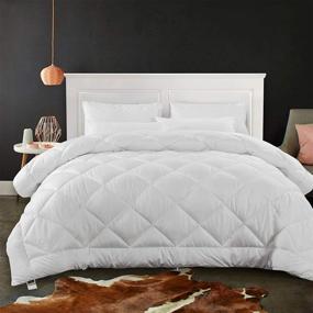 img 4 attached to Cozynight Soft Oversize King Comforter-Lightweight Down Alternative Duvet Insert: Fluffy, Breathable, Reversible (White, 110“x98”)