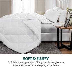 img 3 attached to Cozynight Soft Oversize King Comforter-Lightweight Down Alternative Duvet Insert: Fluffy, Breathable, Reversible (White, 110“x98”)