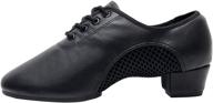 👞 hroyl lace-up ballroom dance shoes for little boys, big kids, and men - leather latin tango salsa performance shoes z-238 логотип